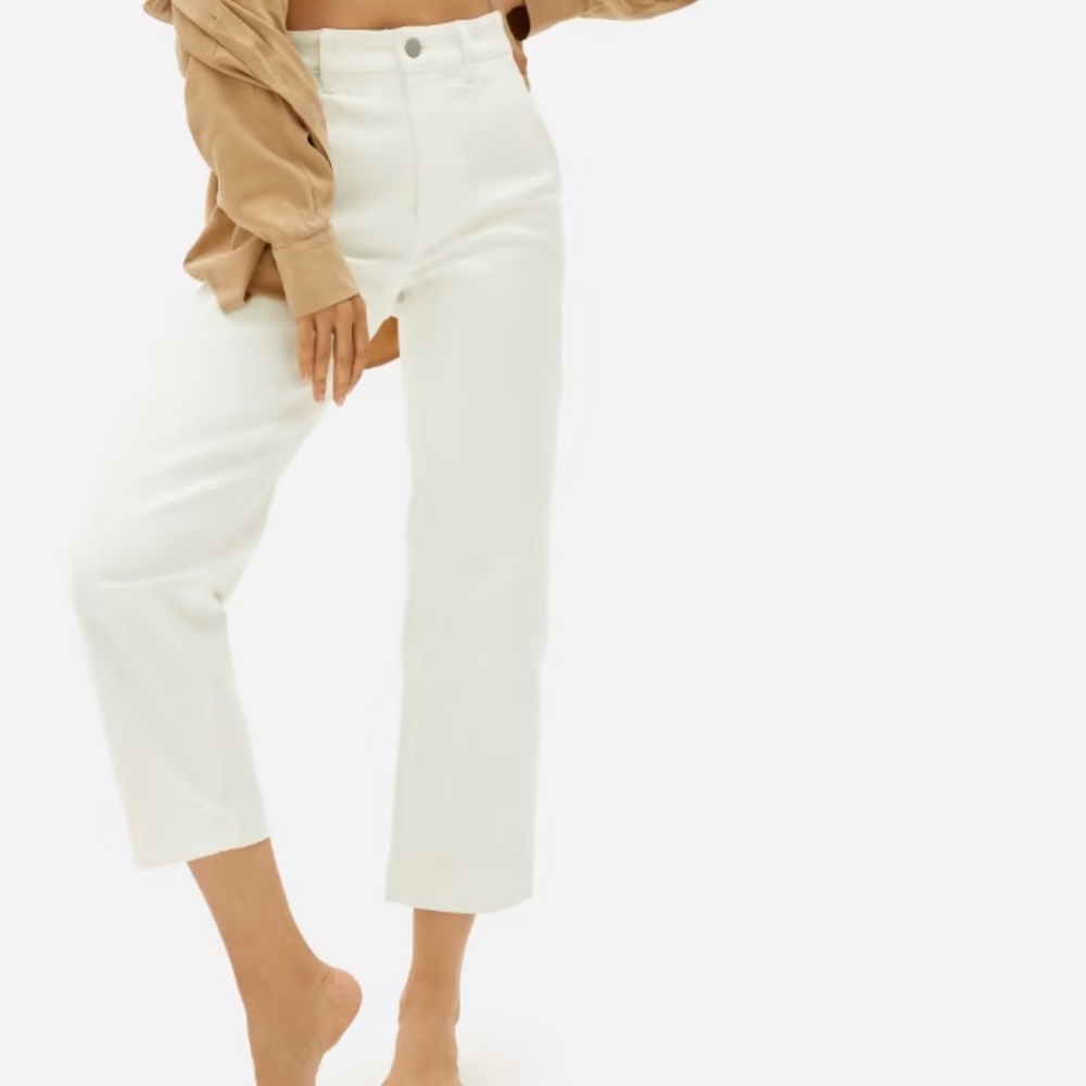 Everlane white straight leg crop